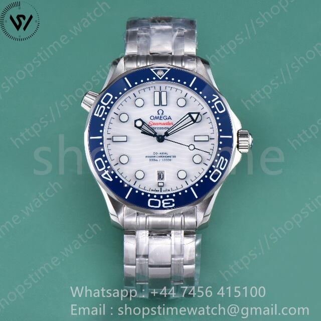Seamaster 300 SS VSF 42mm 1:1 Best Edition White Dial on SS Bracelet A8808